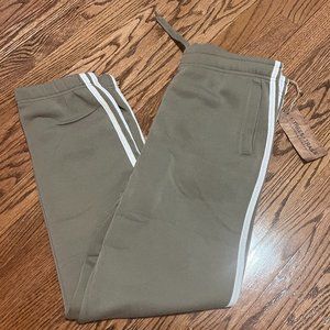 Green Sweatpants with white piping